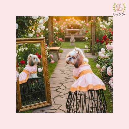 Pink Royal Festive Dog Dress – Premium Ethnic Party Wear for Dogs