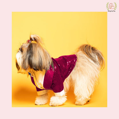 Pink Sequin Dog Tuxedo Suit - Fun Formal Wedding Attire