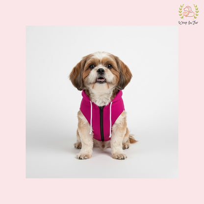 Pink Sleeveless Dog Winter Hoodie – Warm Fleece Winter Wear