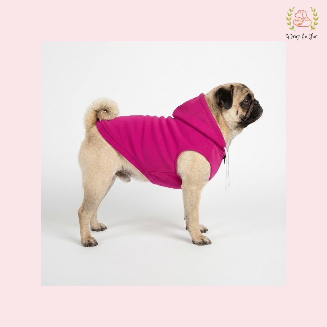 Pink Sleeveless Dog Winter Hoodie – Warm Fleece Winter Wear