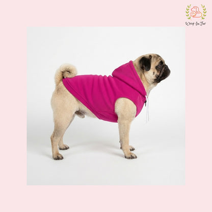 Pink Sleeveless Dog Winter Hoodie – Warm Fleece Winter Wear