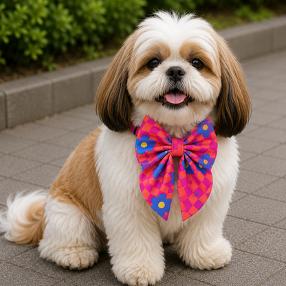 Pink Summer Dog Bow Collar