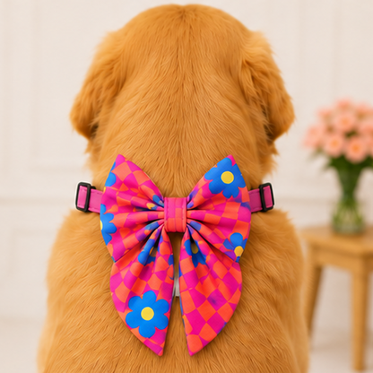 Pink Summer Dog Bow Collar
