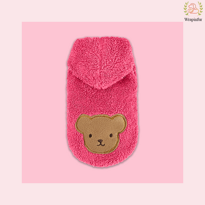 Pink Teddy Dog Hoodie – Ultra Soft Winter Wear for Dogs