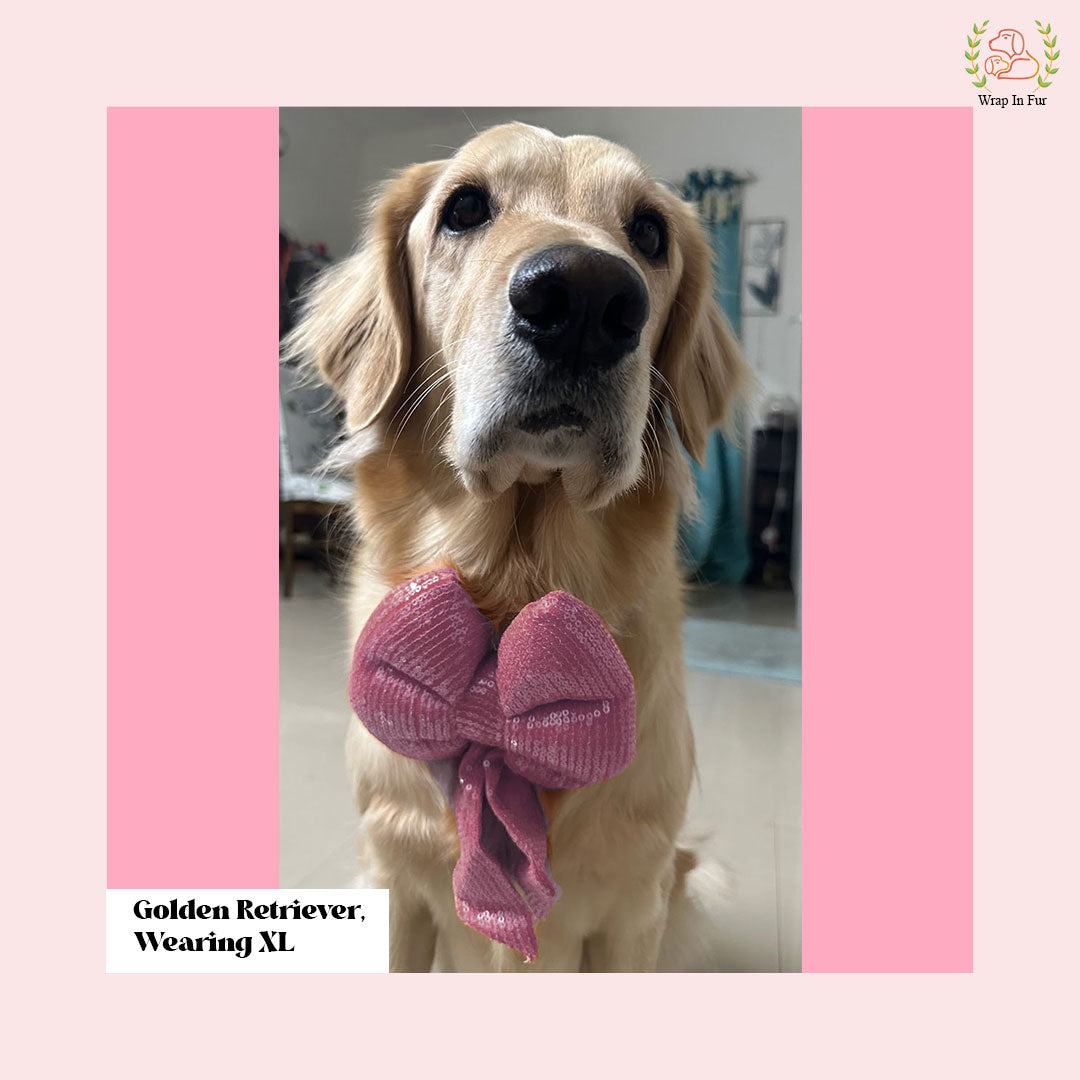 Pink bling dog bow
