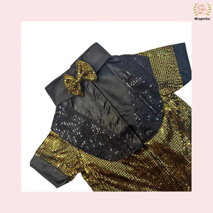 Premium Golden Dog Tuxedo Jacket – Wedding Occasion Wear