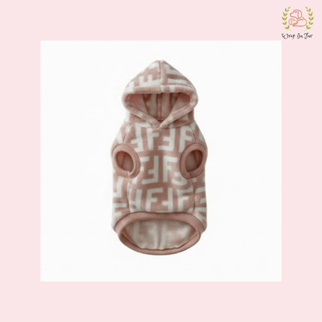 Premium Pink Fleece Dog Winter Hoodie – Soft Warm Winter Wear for Pets