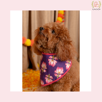 Purple Lotus Desi Dog Bandana