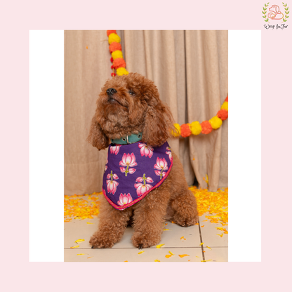 Purple Lotus Desi Dog Bandana