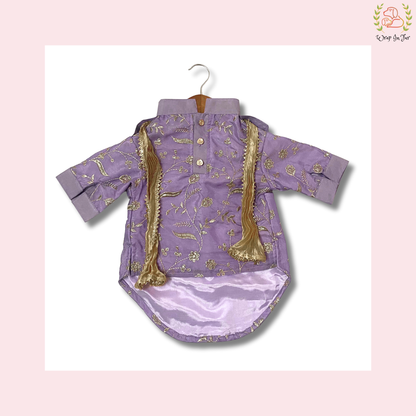 Purple Embroidered Dog Kurta - Royal Indian Dog Ethnic Wear Dress