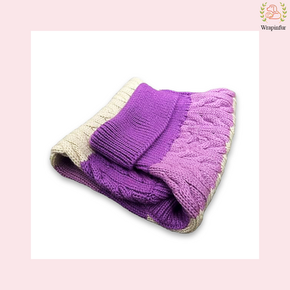 Purple Striped Dog Sweater for Winter – Soft, Warm & Stretchy
