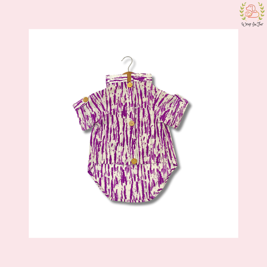 Purple Tie Dye Dog Kurta - Modern Indian Dog Ethnic Wear Dress