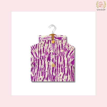 Purple Tie Dye Dog Kurta - Modern Indian Dog Ethnic Wear Dress