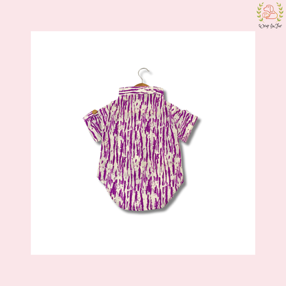 Purple Tie Dye Dog Kurta - Modern Indian Dog Ethnic Wear Dress