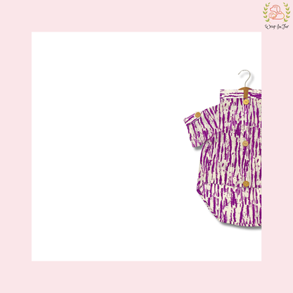 Purple Tie Dye Dog Kurta - Modern Indian Dog Ethnic Wear Dress