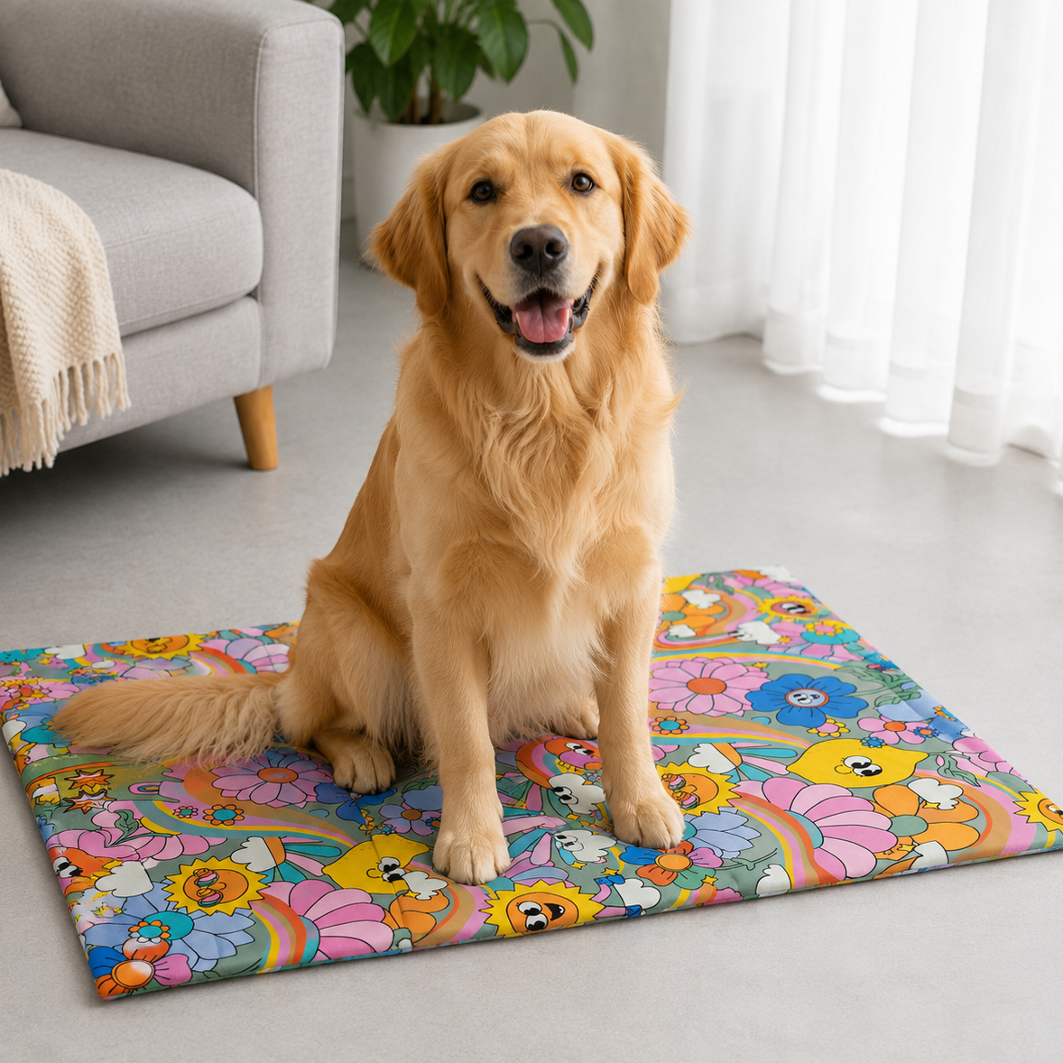 Rainbow Bloom Cooling Mat For Dogs & Cats