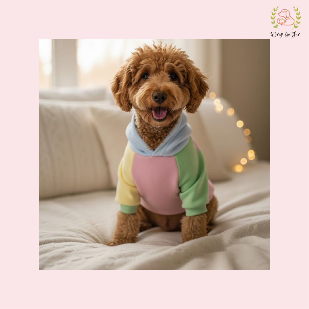 RainbowSoft Dog Hoodie – Plush, Comfy & Cute