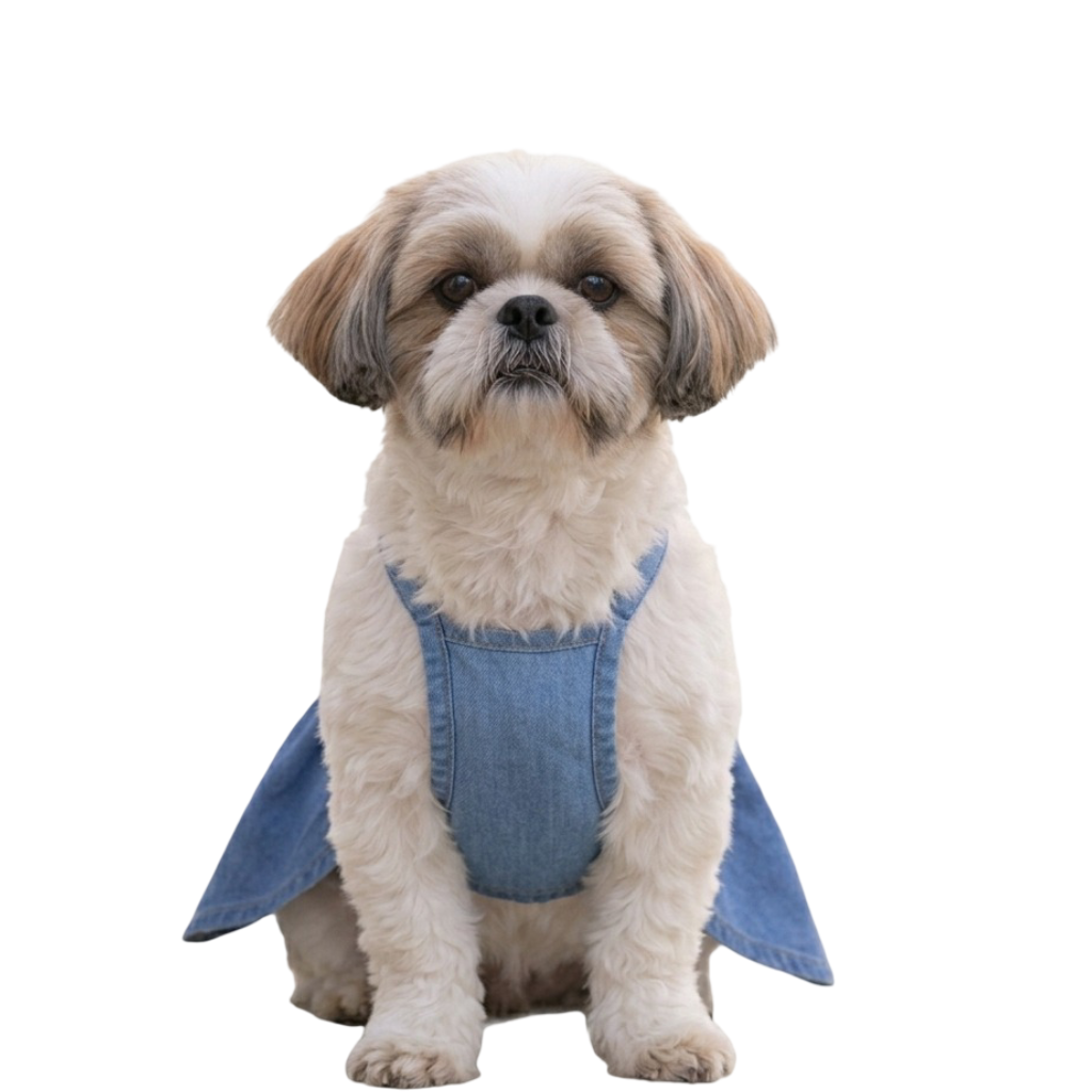 Rainbow Lace Denim Dog Dress