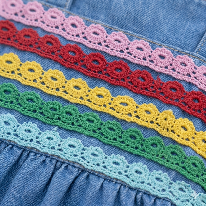 Rainbow Lace Denim Dog Dress