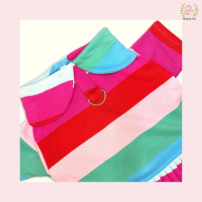 Rainbow Twirl Dog Frock – Soft, Cute & Winter Ready