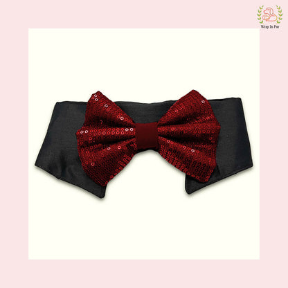 Red Bow Collar Set for dogs