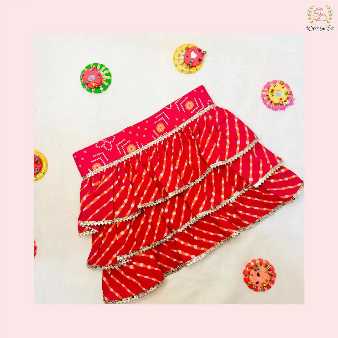 red cotton lehenga choli for dog