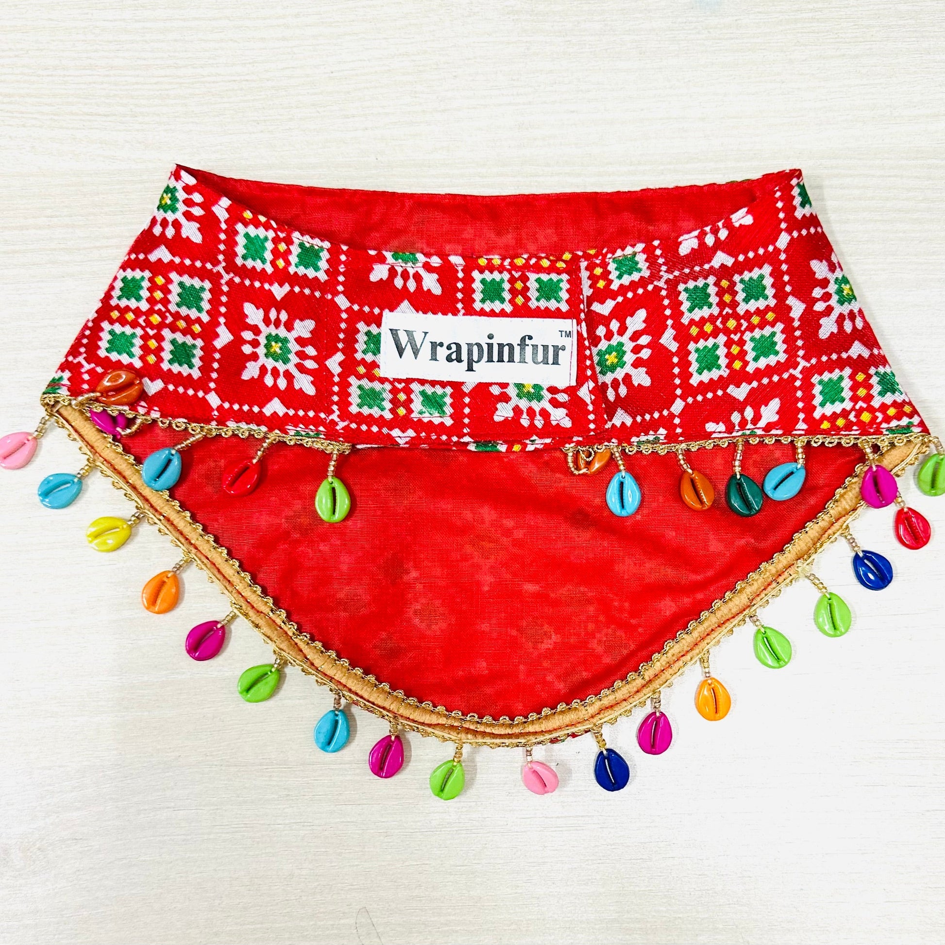Red Ethnic Dog Bandana 