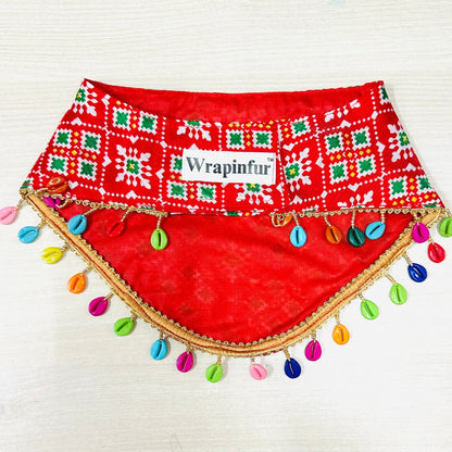 Red Ethnic Dog Bandana 