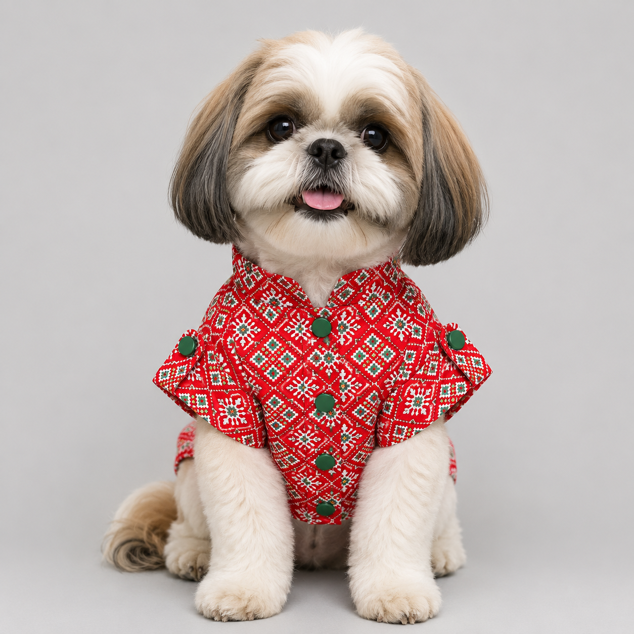 Red Patola Dog Kurta