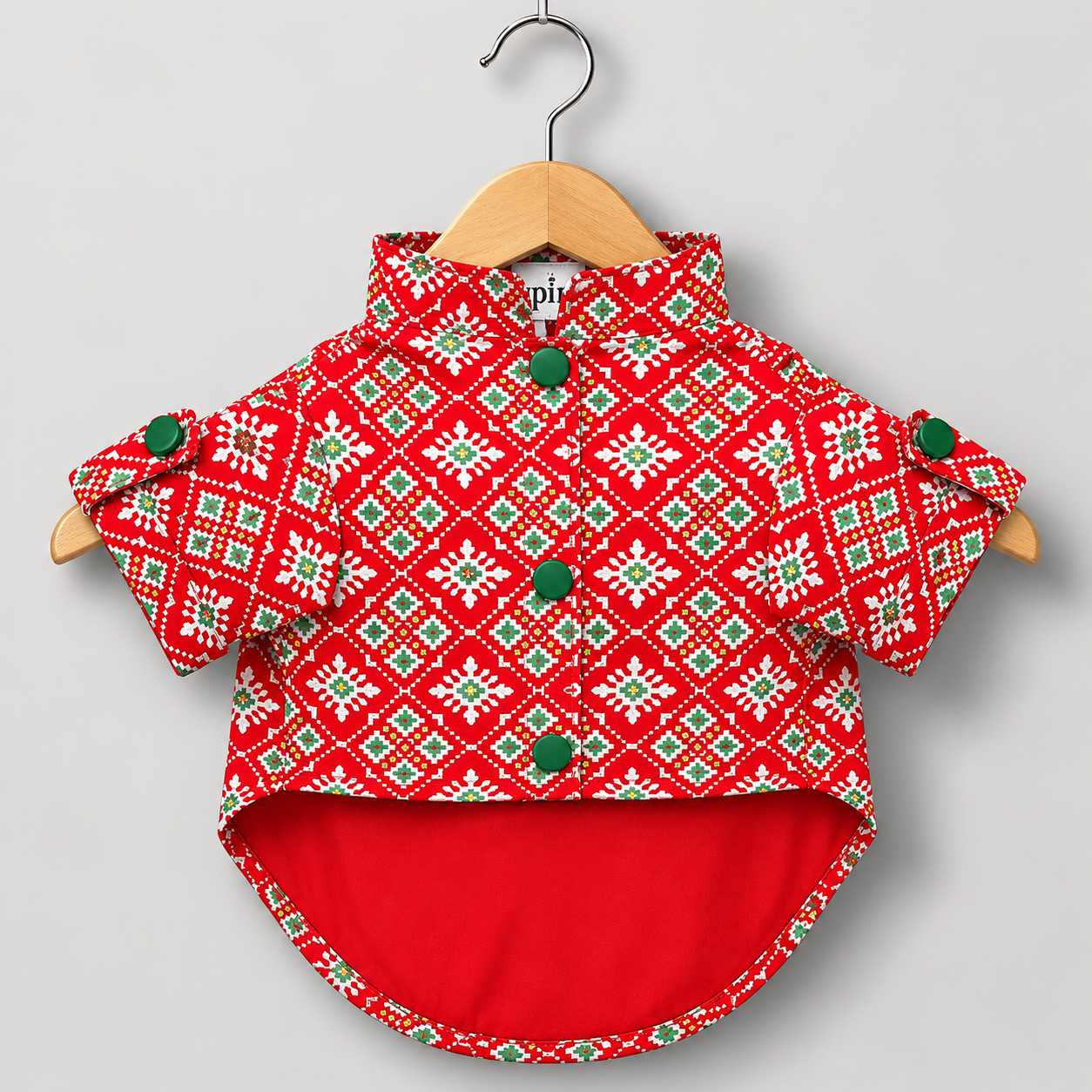 Red Patola Dog Kurta