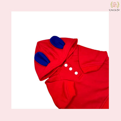 Red Bunny Ear Dog Hoodie – Warm & Adorable Wear