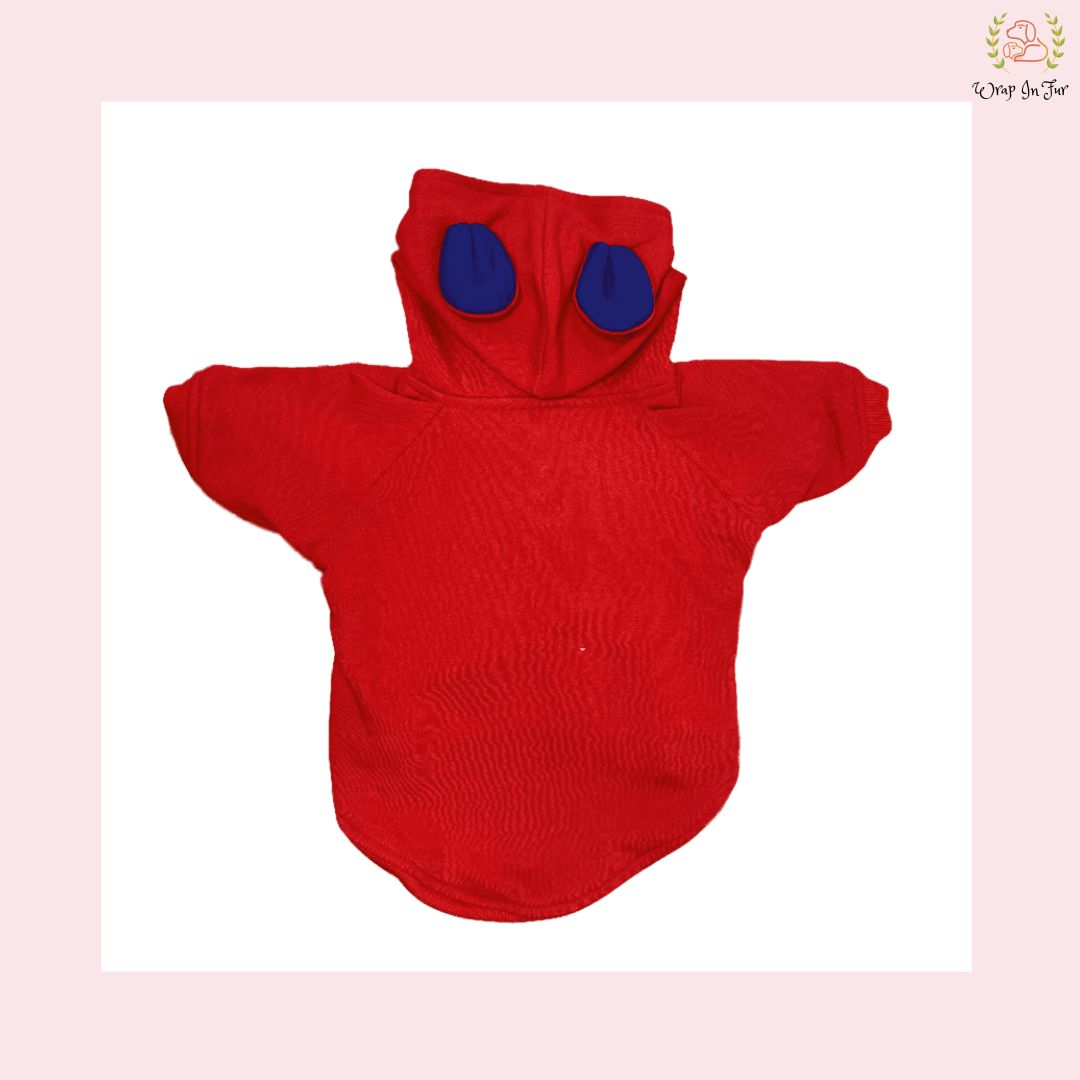 Red Bunny Ear Dog Hoodie – Warm & Adorable Wear
