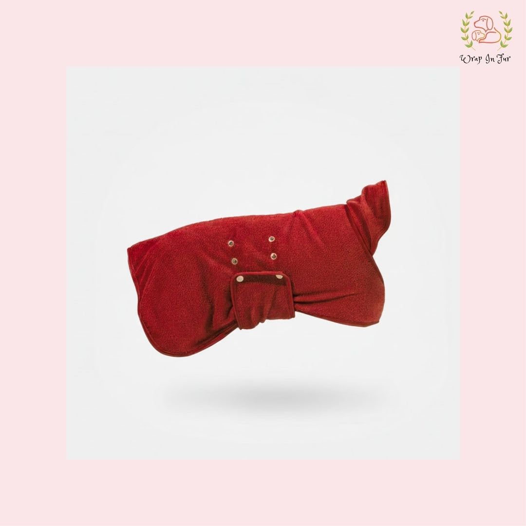 Red Dog Bathrobe – Ultra-Soft Quick-Dry Pet Towel Coat
