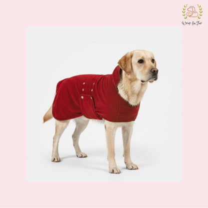 Red Dog Bathrobe – Ultra-Soft Quick-Dry Pet Towel Coat