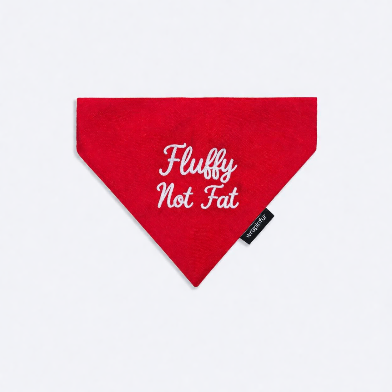 Wrapinfur Red Fluffy  Embroidery Bandana