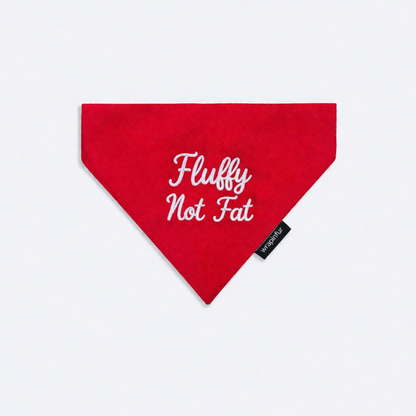 Wrapinfur Red Fluffy  Embroidery Bandana