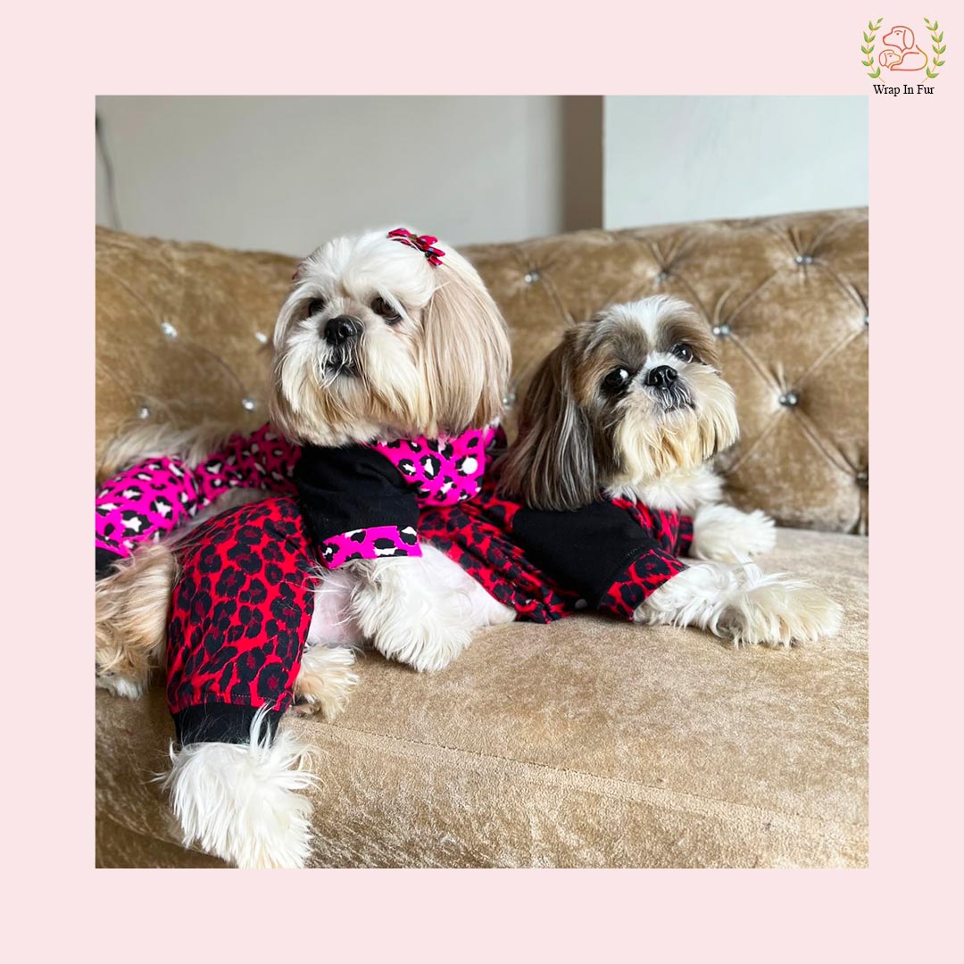  Red Leopard Print Dog Jumpsuit – Cozy, Trendy & Full-Body Winter Wear