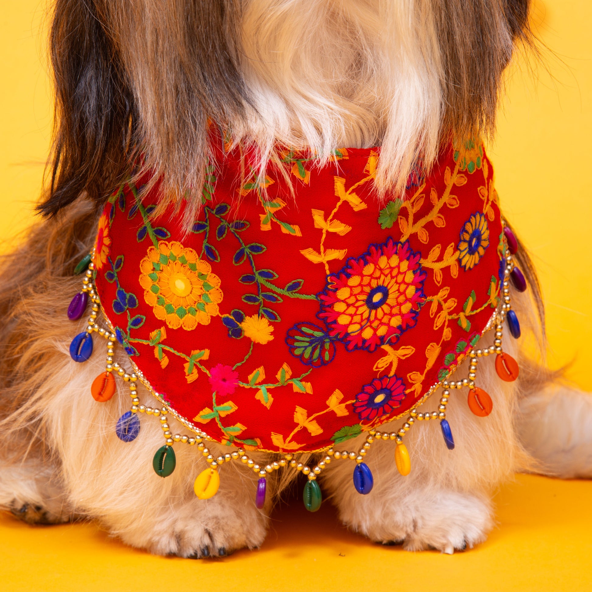 Red Phoolwari Dog Bandana