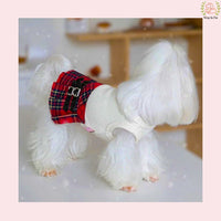 Red Plaid Dog Princess Dress - Preppy Schoolgirl Uniform Frock