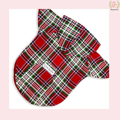 Red Scottish Plaid Winter Pet Hoodie – Warm & Stylish Dog Winter Wear
