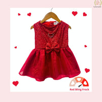 Red Sequin Glitter Dog Frock Dress - Festive Occasion Wear