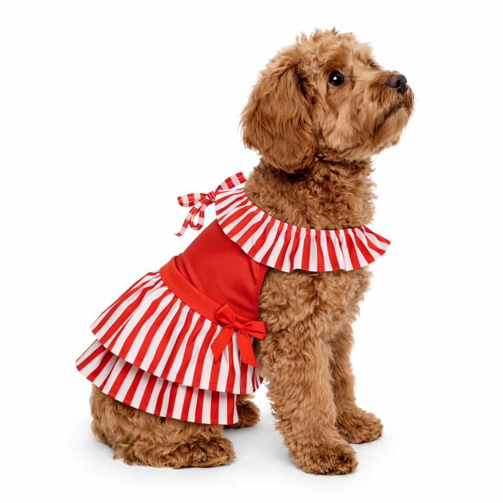 Red Stripe Dog Frock