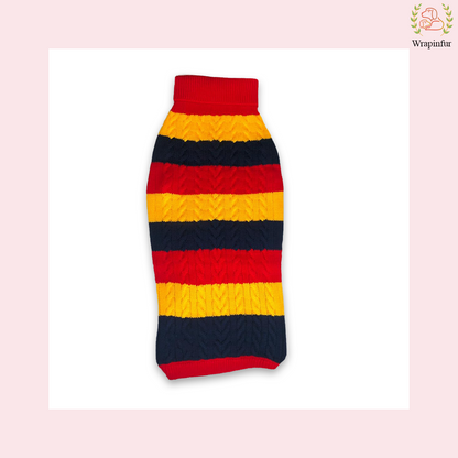 Red Striped Dog Sweater for Winter – Soft, Warm &amp; Stretchy