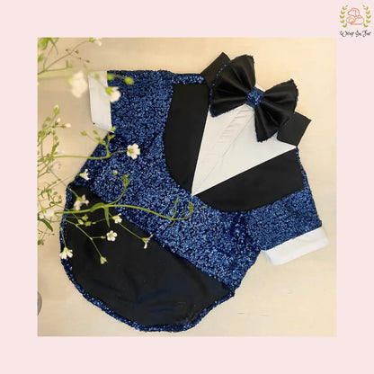 Royal Blue Sequin Dog Tuxedo Jacket - Glamorous Wedding Suit