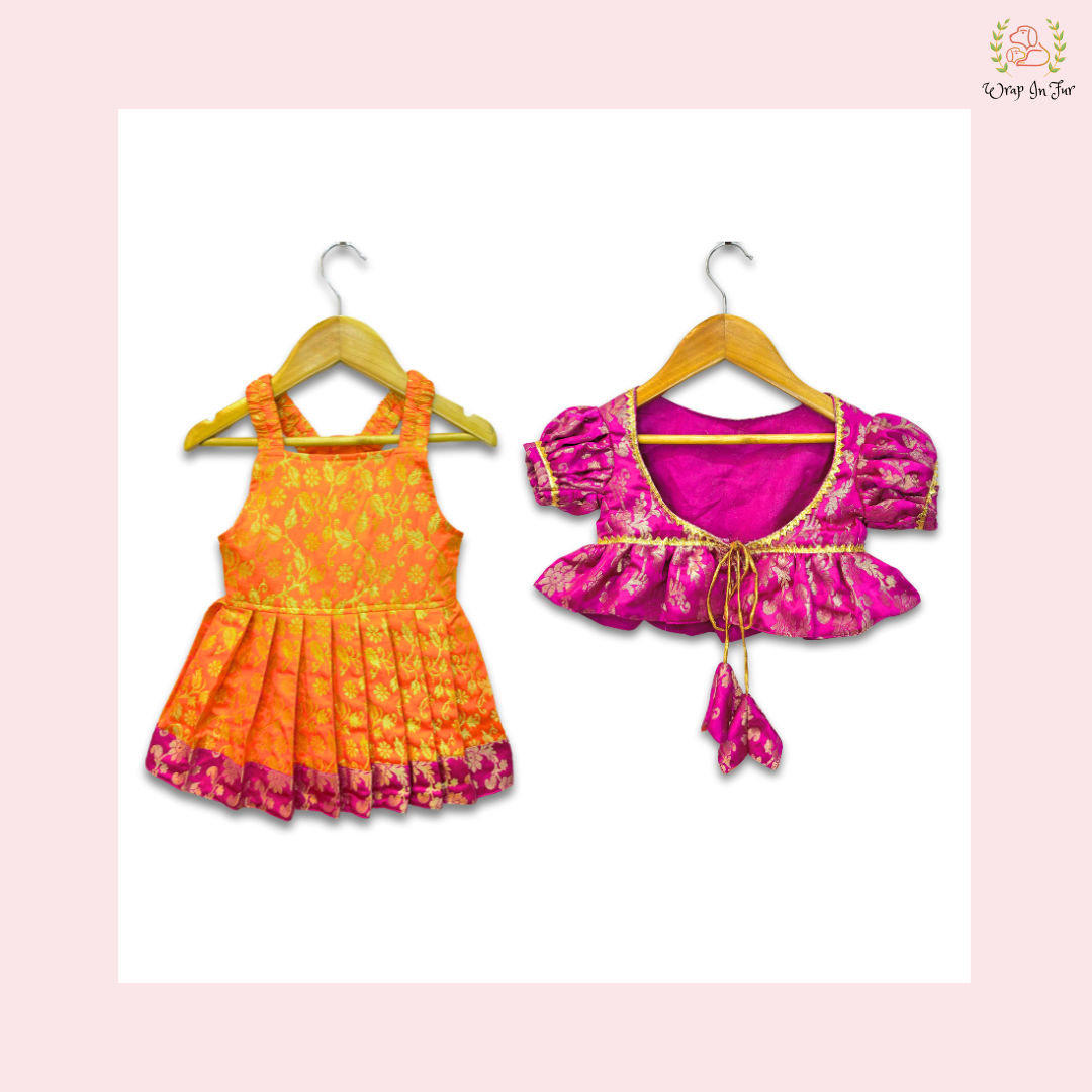 Royal Koti Dog Wedding Dress – Designer Bridal Outfit for Pets