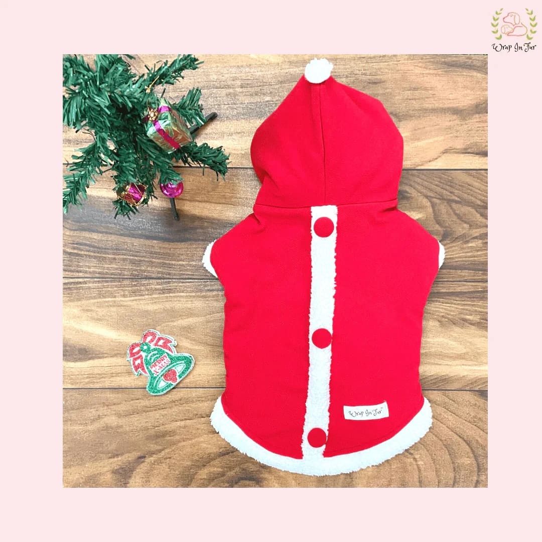 Santa Claus Dog Hoodie – Cozy Christmas Winter Wear for Pets