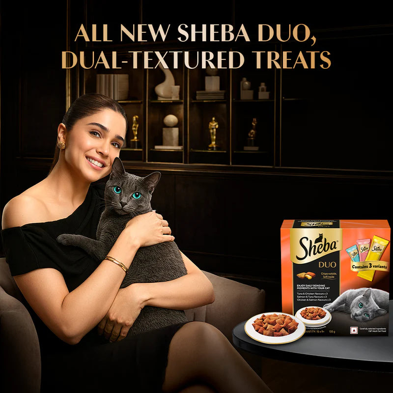 Sheba Duo Crispy & Creamy Cat Treats | Tuna & Chicken, Salmon & Tuna, Chicken & Salmon | 9 x 15g (135g)