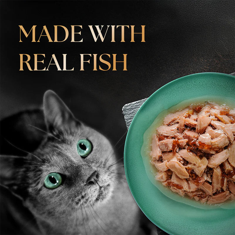 Sheba Fish with Dry Skipjack Flakes Wet Cat Food for Adult Cats | 35g Pouch