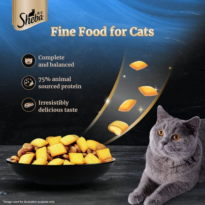 Sheba Salmon Flavour Dry Cat Food for Kittens & Adult Cats
