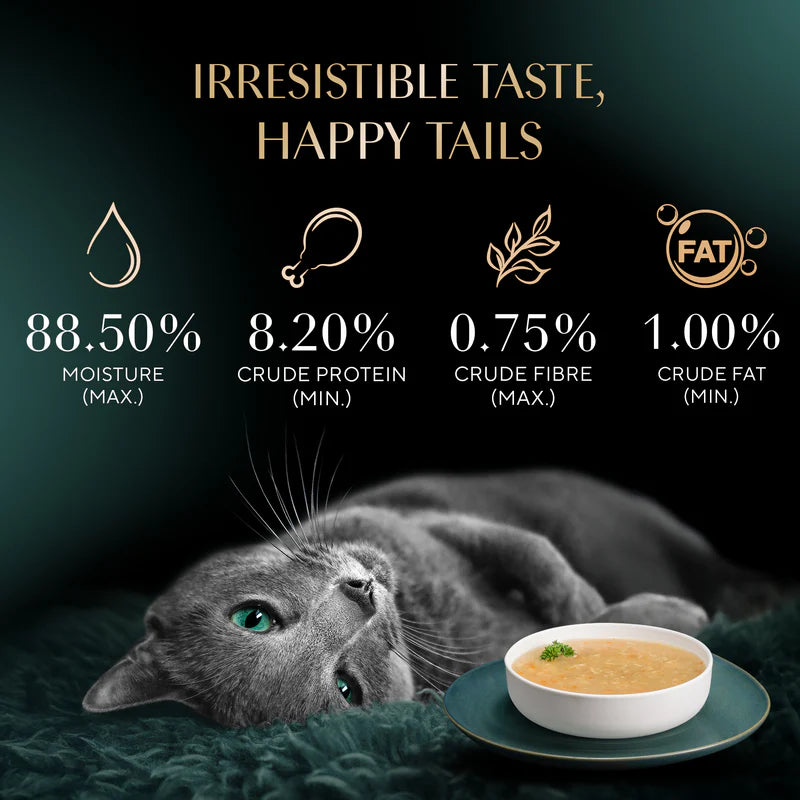 Sheba Soup with Chicken Wet Cat Food | 40g x 4 Pouches